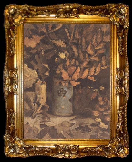 framed  Vincent Van Gogh Vase with Dead Leaves (nn04), ta009-2